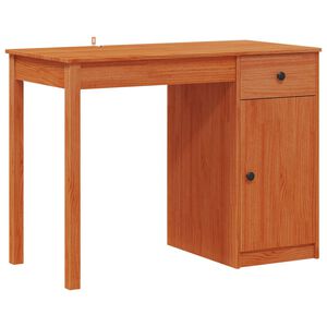 vidaXL Bureau Wasbruin 100 x 50 x 74 cm Massief grenenhout