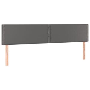 vidaXL Hoofdborden 180x5x78/88 cm kunstleer grijs