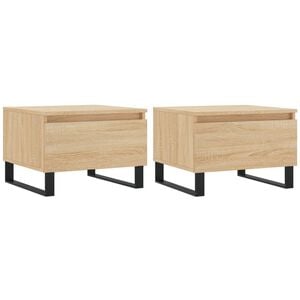 vidaXL Salontafels 2 st 50x46x35 cm bewerkt hout sonoma eikenkleurig