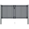 vidaXL Dubbele poort met deur staal 300x150 cm antraciet
