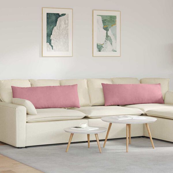 vidaXL Sofa Kussens 2 stuks Roze 120 x 40 cm Cordstof