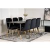 Venture Home Eetkamerstoelen 2 st Velvet Deluxe fluweel zwart messing