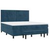 vidaXL Boxspring met matras fluweel donkerblauw 160x200 cm
