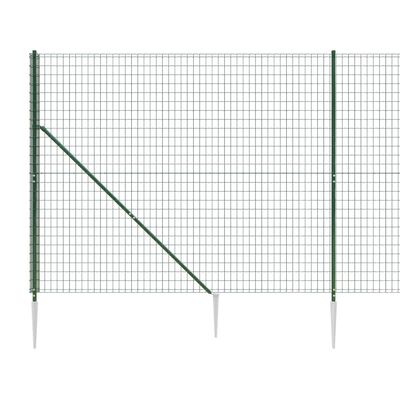 vidaXL Draadgaashek met grondankers 1,4x25 m groen