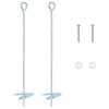 vidaXL Aardeankers 2 pcs Zilverkleurig &Oslash;10 x 50 cm