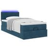 vidaXL Bed poef met matras en LED's 80x200 cm fluweel donkerblauw