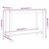 vidaXL Wandtafel 110x40x80 cm massief grenenhout wit