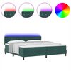 vidaXL LED Box Spring Bed met matras Donkergroen 200 x 200 cm Fluweel