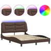 vidaXL Bedframe met LED zonder matras "Hvar" bruin 140x200 cm