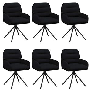 vidaXL Draai Eetstoelen 6 st Kunstleer Zwart 59 x 59,5 x 90 cm