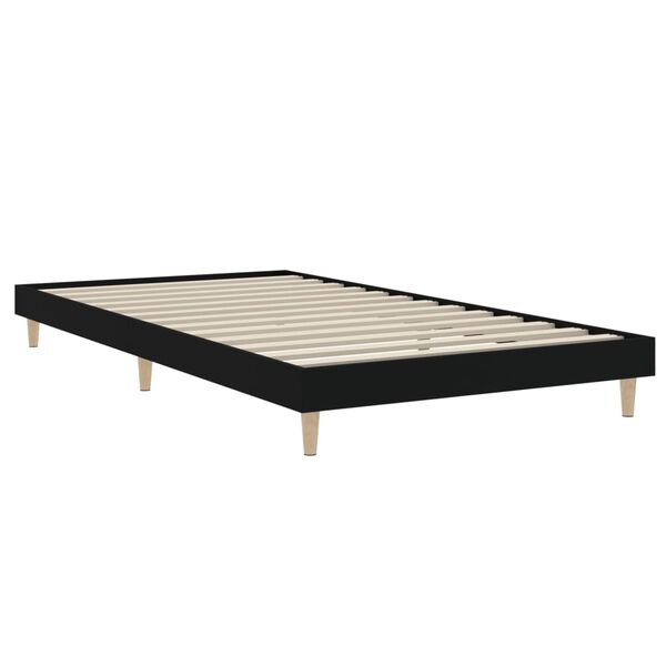 vidaXL Bedframe bewerkt hout zwart 100x200 cm