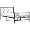 vidaXL Bedframe met hoofd- en voeteneinde metaal zwart 100x190 cm