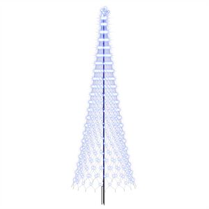 vidaXL LED Kerstboom 400 cm 450 LED's Blauw IJzer Zwart
