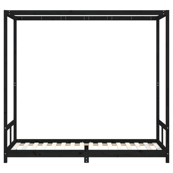 vidaXL Kinderbedframe 80x200 cm massief grenenhout zwart