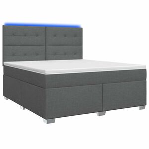 vidaXL Boxspringbed met matras Donkergrijs 140 x 200 cm Stof
