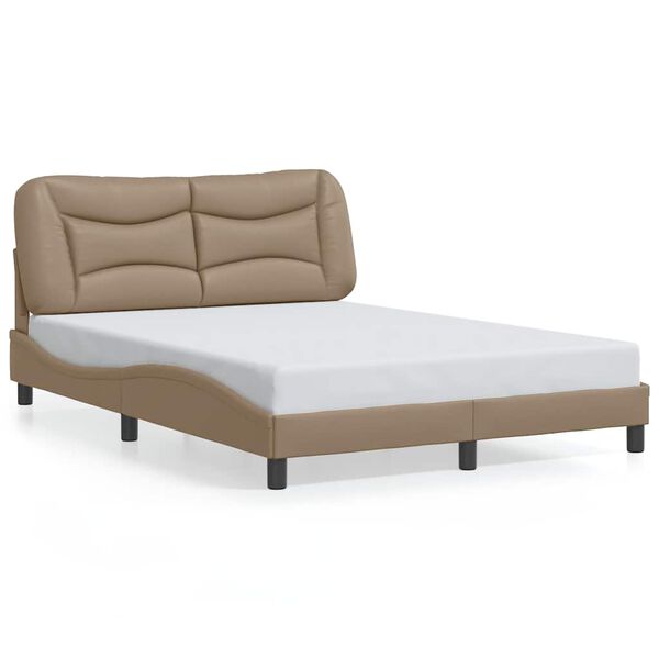 vidaXL Bedframe zonder matras "Hvar" kunstleer cappuccinokleurig 140x200 cm