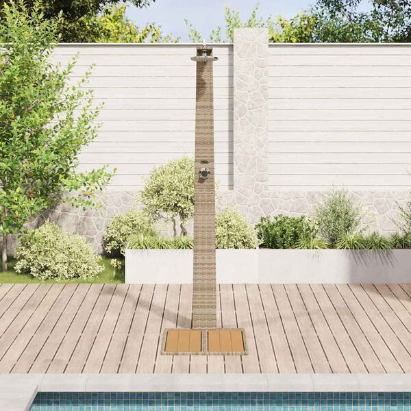 vidaXL Tuin Douche Beige 60 x 80 x 214 cm Poly riet