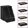 vidaXL Sieradendoos 10-laags met horlogehouders zwart 29x20,5x40,5 cm