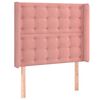 vidaXL Hoofdbord met randen 93x16x118/128 cm fluweel roze