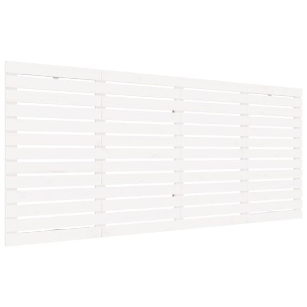 vidaXL Hoofdbord wandmontage 206x3x91,5 cm massief grenenhout wit