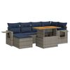 vidaXL 7-delige Loungeset met kussens poly rattan grijs