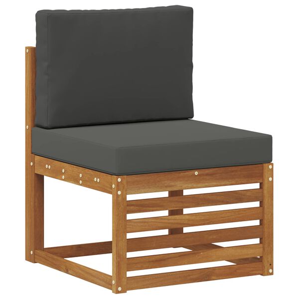 vidaXL Buiten bankenset met kussen 6 pcs Natuurlijk en Antraciet