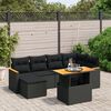 vidaXL 7-delige Loungeset met kussens poly rattan zwart