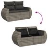 vidaXL 11-delige Loungeset met kussens poly rattan grijs