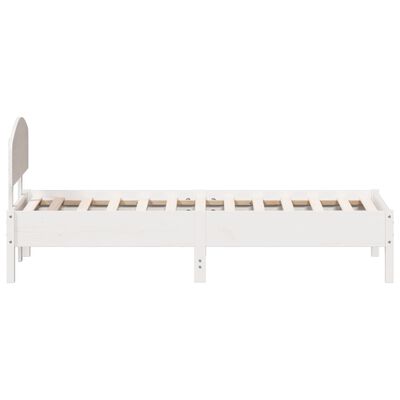 vidaXL Bedframe zonder matras massief grenenhout wit 75x190 cm