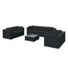 vidaXL 8-delige Loungeset met kussens poly rattan zwart