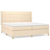 vidaXL Boxspring met matras stof cr&egrave;mekleurig 200x200 cm