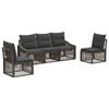 vidaXL Tuinbankenset 5 pcs Grijs poly rattan