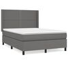 vidaXL Boxspring met matras kunstleer grijs 140x200 cm