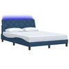 vidaXL Bedframe met LED zonder matras 140x190 cm stof blauw