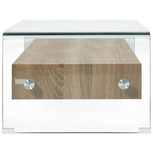 vidaXL Salontafel 98x45x31 cm gehard glas transparant