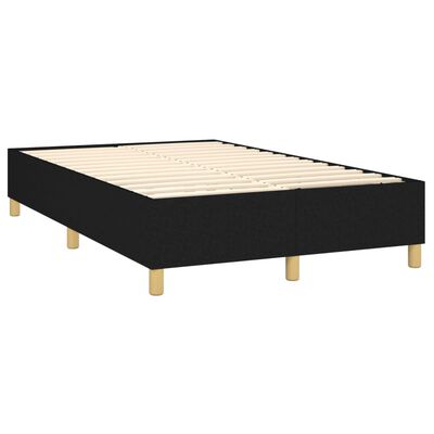 vidaXL Boxspring met matras en LED stof zwart 120x200 cm