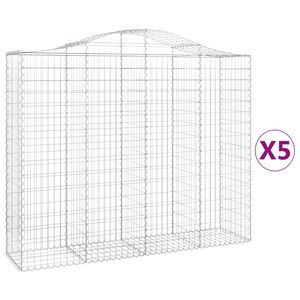 vidaXL Schanskorven 5 st gewelfd 200x50x160/180 cm ijzer