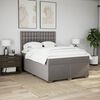 vidaXL Boxspring met matras stof taupe 140x190 cm
