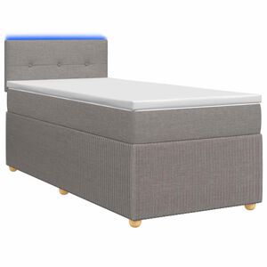 vidaXL Boxspringbed met matras met hoofdeinde Taupe 80 x 200 cm Stof