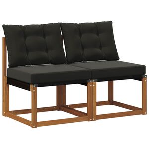 vidaXL 2 Stuk Buitenzitmiddelsofa Massief acaciahout en Textilene Stof