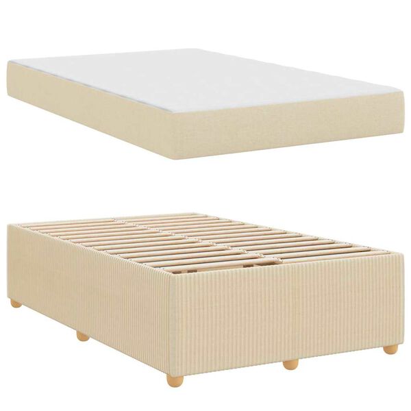vidaXL Bedframe met matras Cr&egrave;me 120 x 190 cm Stof