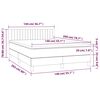 vidaXL Boxspring met matras en LED stof lichtgrijs 140x200 cm