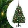 vidaXL Kunstkerstboom 120 cm 150 LED's Warmwit PVC en staal Groen