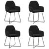 vidaXL Eettafelstoelen 4 pcs fluweel Zwart 55 x 50 x 84 cm