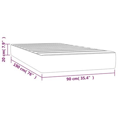 vidaXL Pocketveringmatras 90x190x20 cm stof donkergrijs