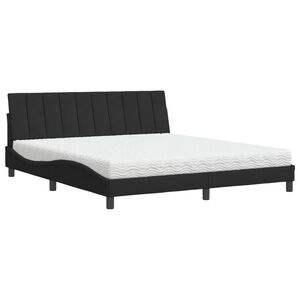 vidaXL Bed met matras "Hanko" fluweel zwart 180x200 cm