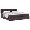 vidaXL Ottoman bed met matras 180x200cm stof donkerbruin