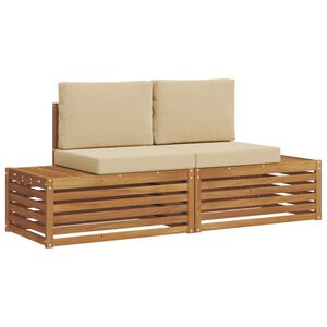 vidaXL 2 st Buiten bankenset Massief Acaciahout en Polyester