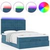 vidaXL Ottoman bed met matrassen en LED's 140x190cm fluweel