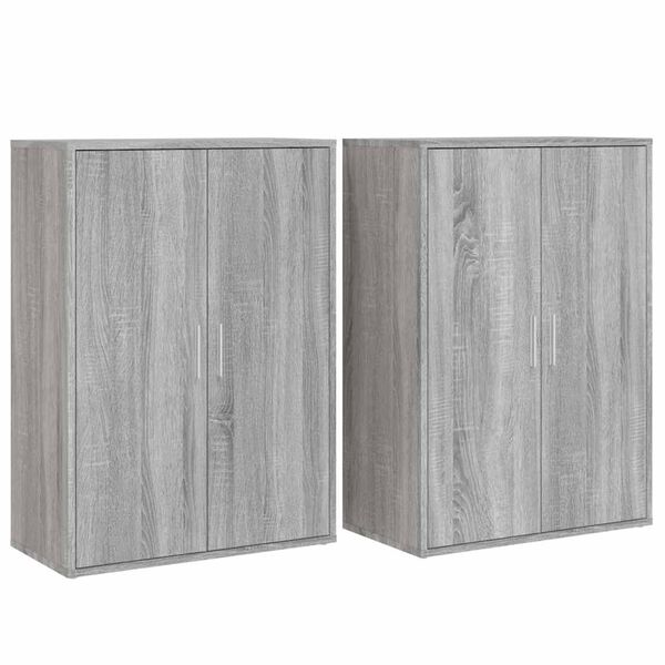 vidaXL Dressoirs 2 st 60x31x84 cm bewerkt hout grijs sonoma eikenkleur
